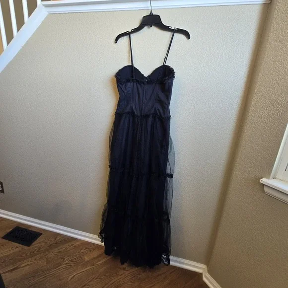 Stunning LIP SERVICE Gothic Whimsy Fairy Gown Corset Dress Black Tulle Lace M - Picture 7 of 15